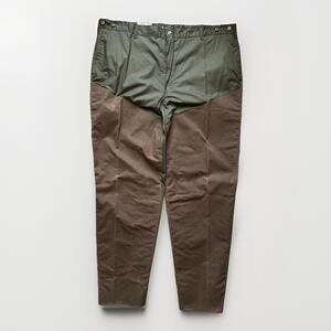 Vtg McAlister Waxed Cotton Field Pants USA Made Size 50 Olive Brown Duck Hunting